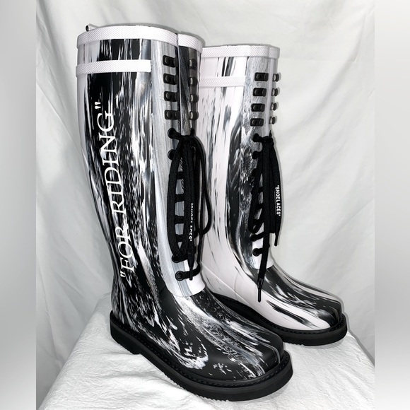 Off-white *NWT* For Riding Tall Rain Boot in Marble - Picture 2 of 10